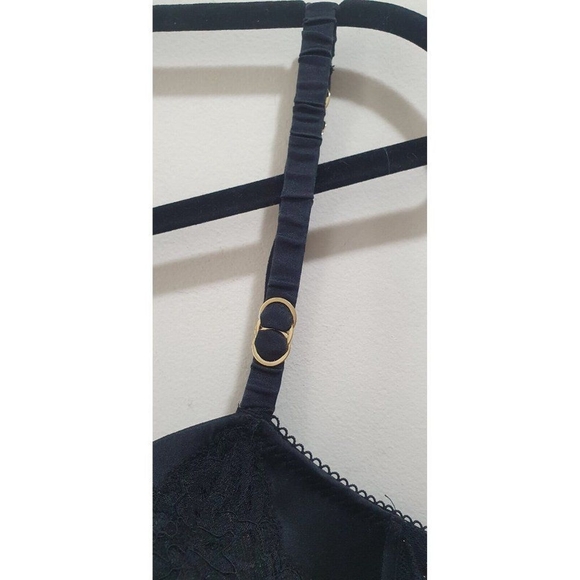 34 C Stella McCartney Isabel Floating Contour Underwire Plunge Silk Bra … - Picture 6 of 11